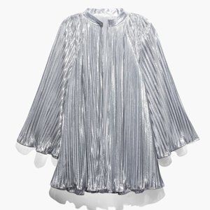 PLEATED METALLIC BED JACKET ROBE 2X/3X